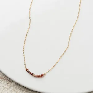 Tunduru Sapphire Arch Necklace on Delicate Flat Cable Chain