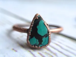 Turquoise ring | Simple stone stacking ring