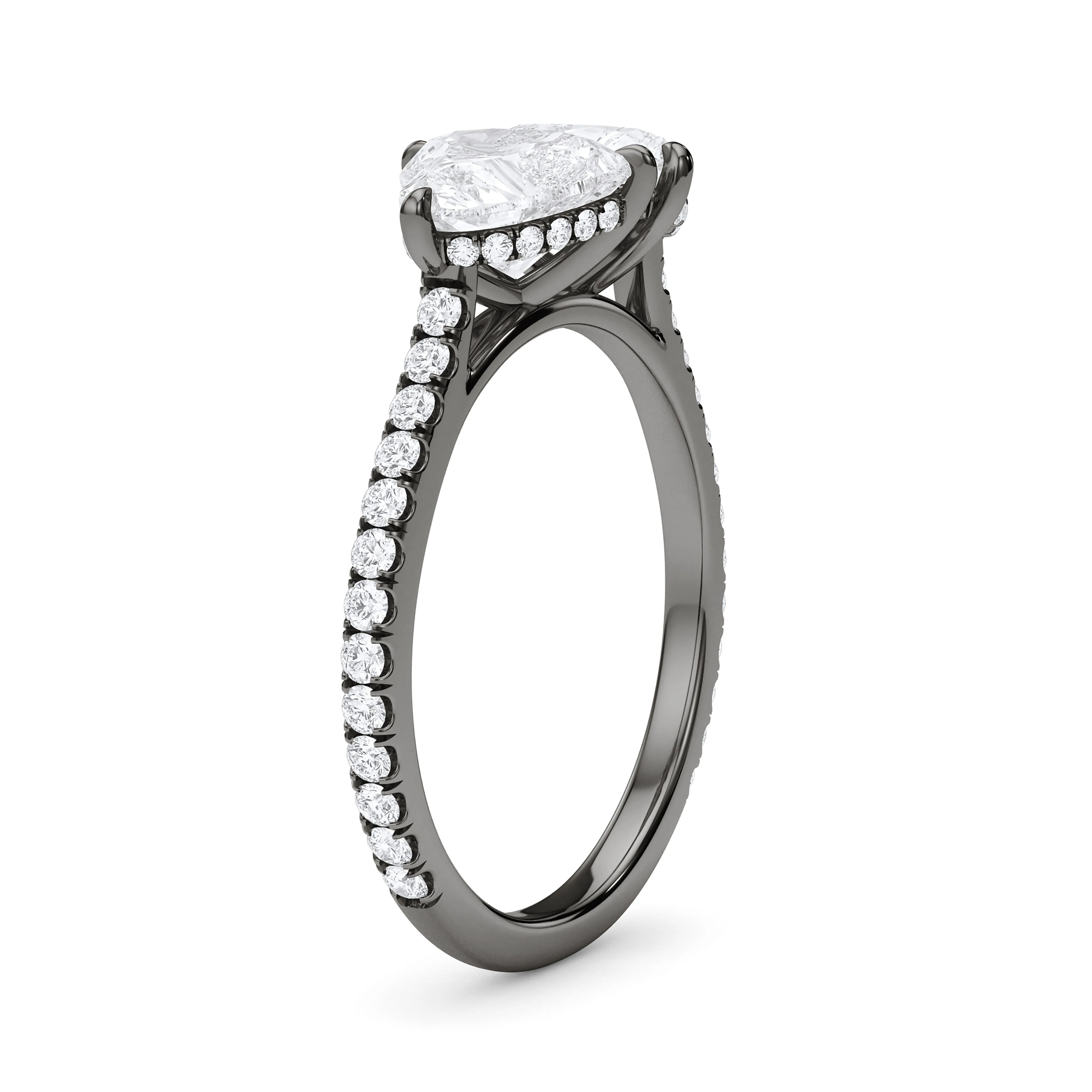Twin Heart Pave Ring