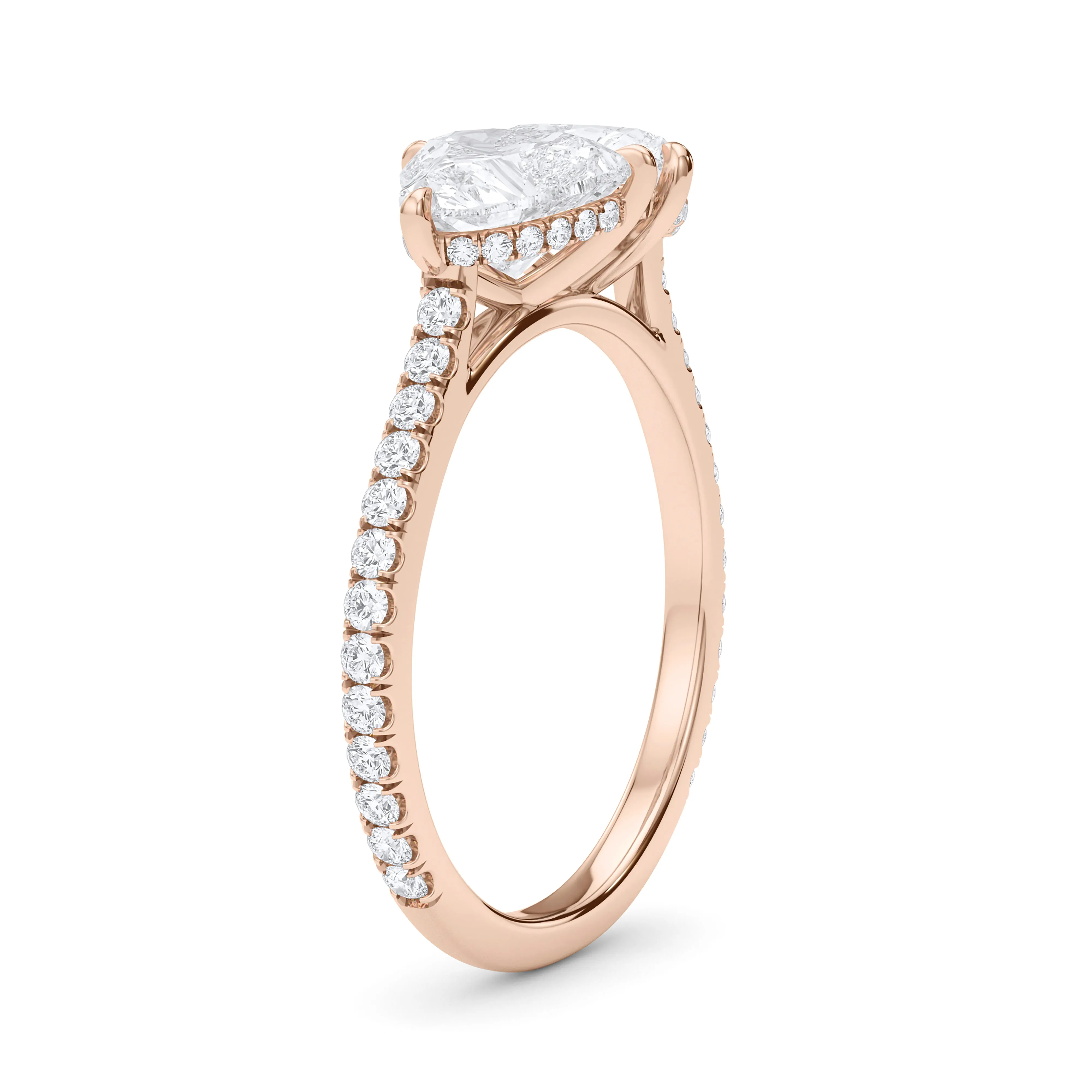 Twin Heart Pave Ring