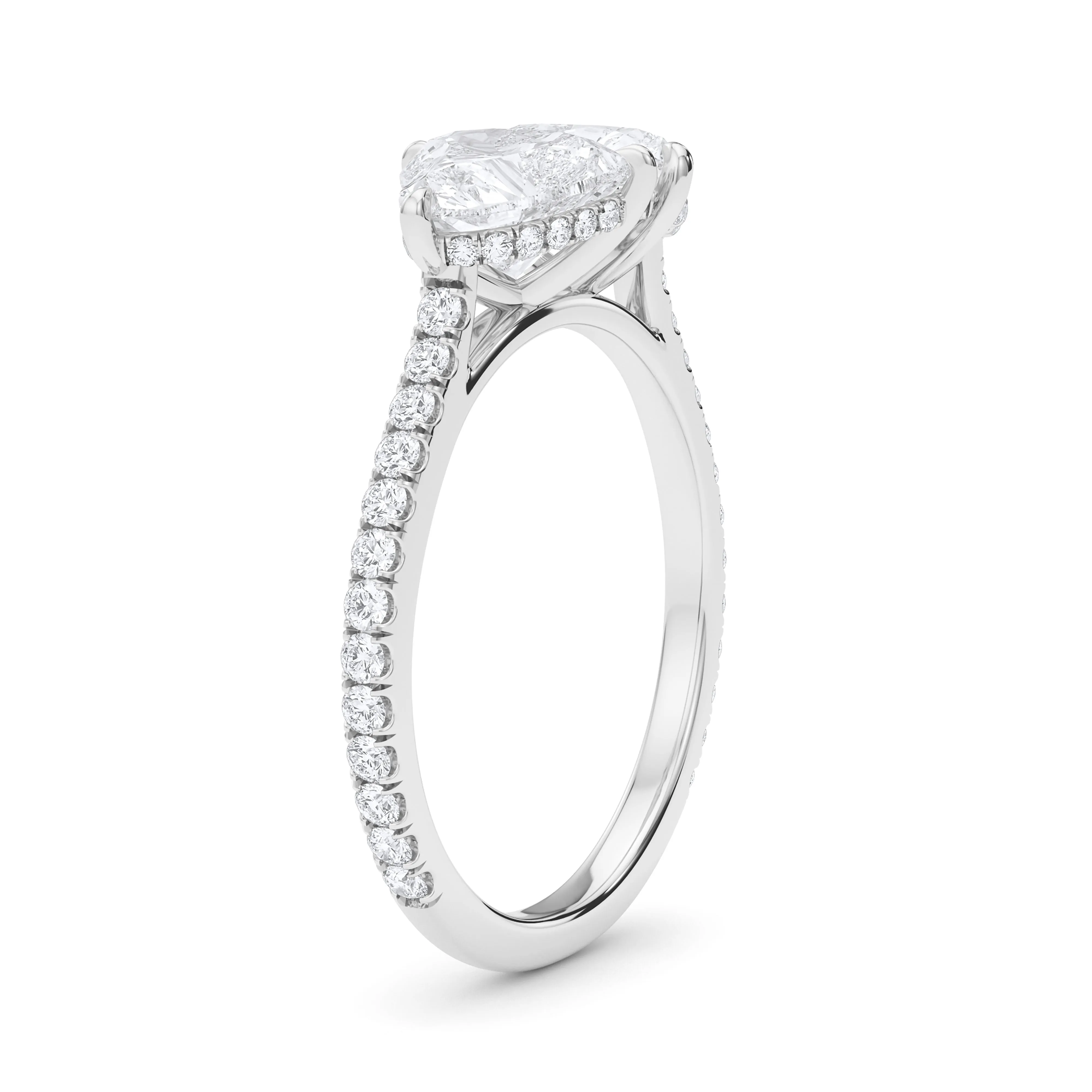 Twin Heart Pave Ring
