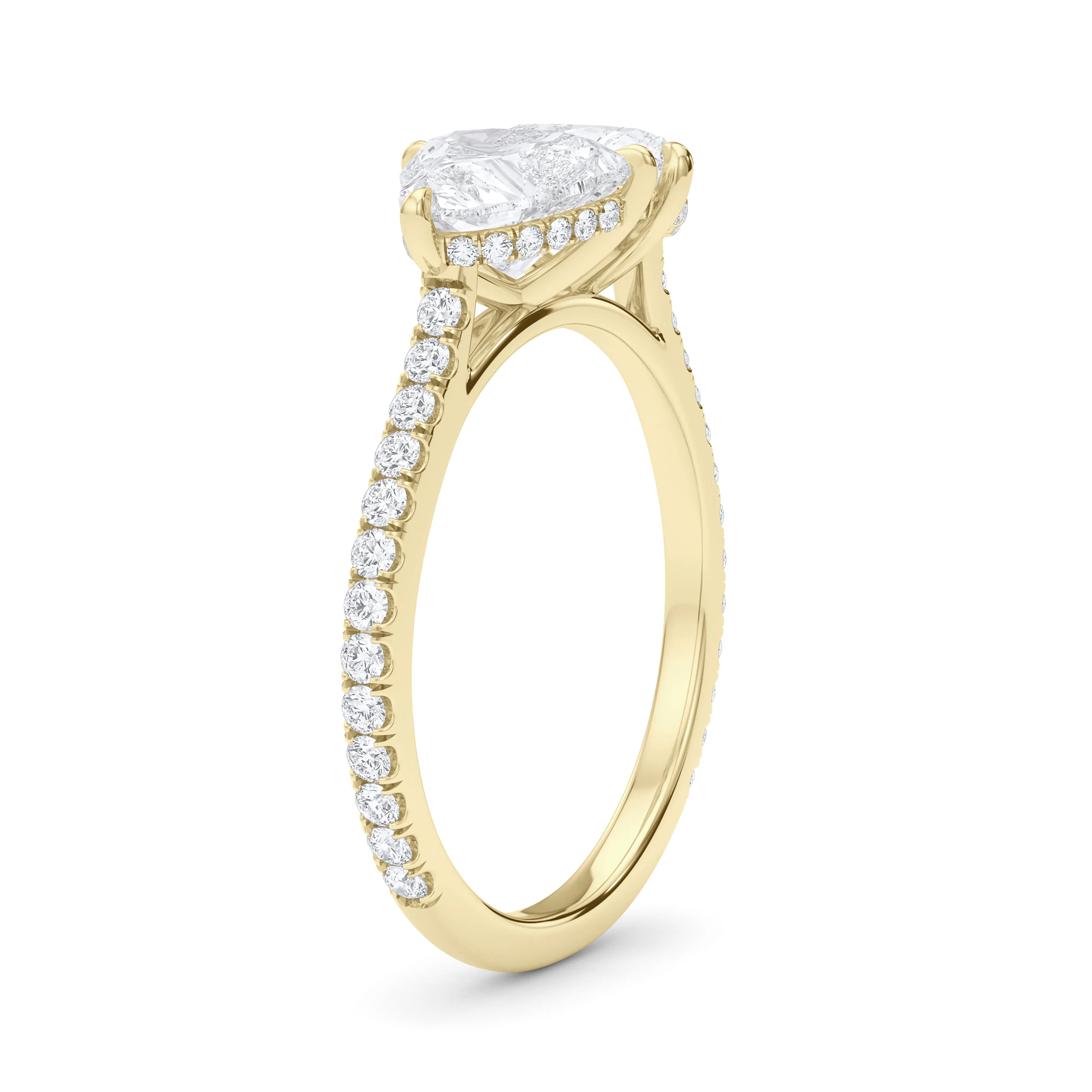Twin Heart Pave Ring