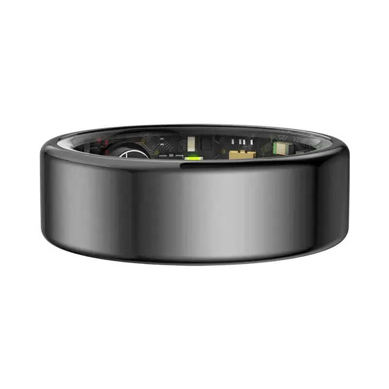 Uni•Q-Ring - Wireless Smart Ring (Stainless Steel Case, Waterproof, Chip RF03, BT Connection, Heart Rate & Sleep Monitoring, Sports Mode) - UniSex   Easy 15-Day Returns - UltraPods (Free Gift)