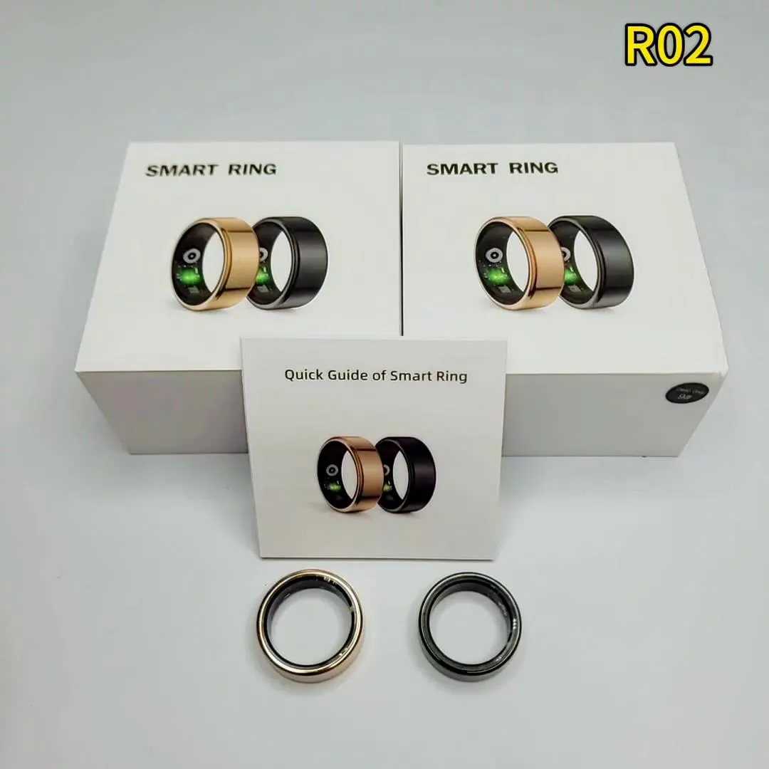 Uni•Q-Ring - Wireless Smart Ring (Stainless Steel Case, Waterproof, Chip RF03, BT Connection, Heart Rate & Sleep Monitoring, Sports Mode) - UniSex   Easy 15-Day Returns - UltraPods (Free Gift)