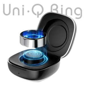 Uni•Q-Ring - Wireless Smart Ring (Stainless Steel Case, Waterproof, Chip RF03, BT Connection, Heart Rate & Sleep Monitoring, Sports Mode) - UniSex   Easy 15-Day Returns - UltraPods (Free Gift)