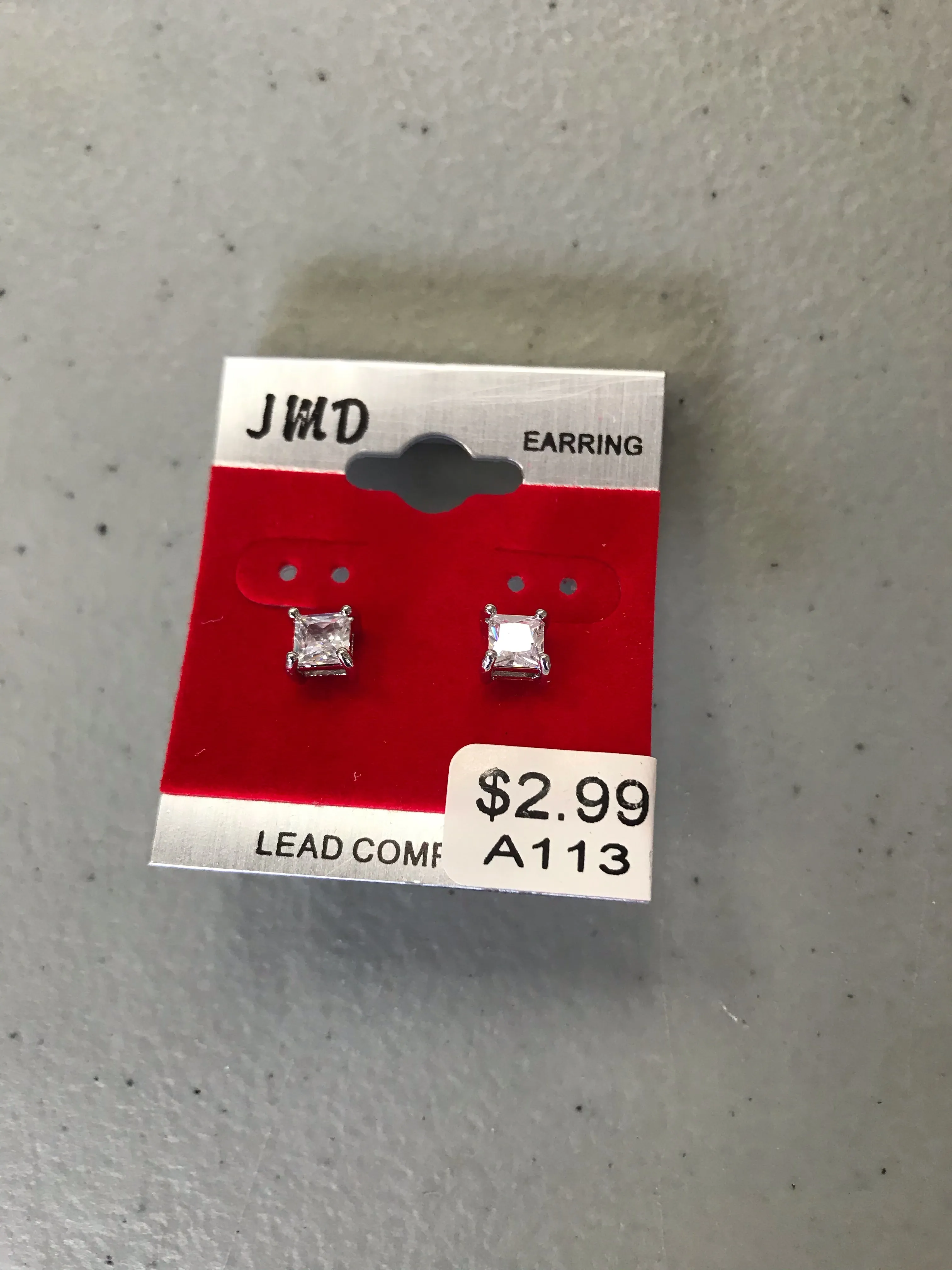 Unisex Stud Earrings Silver Back