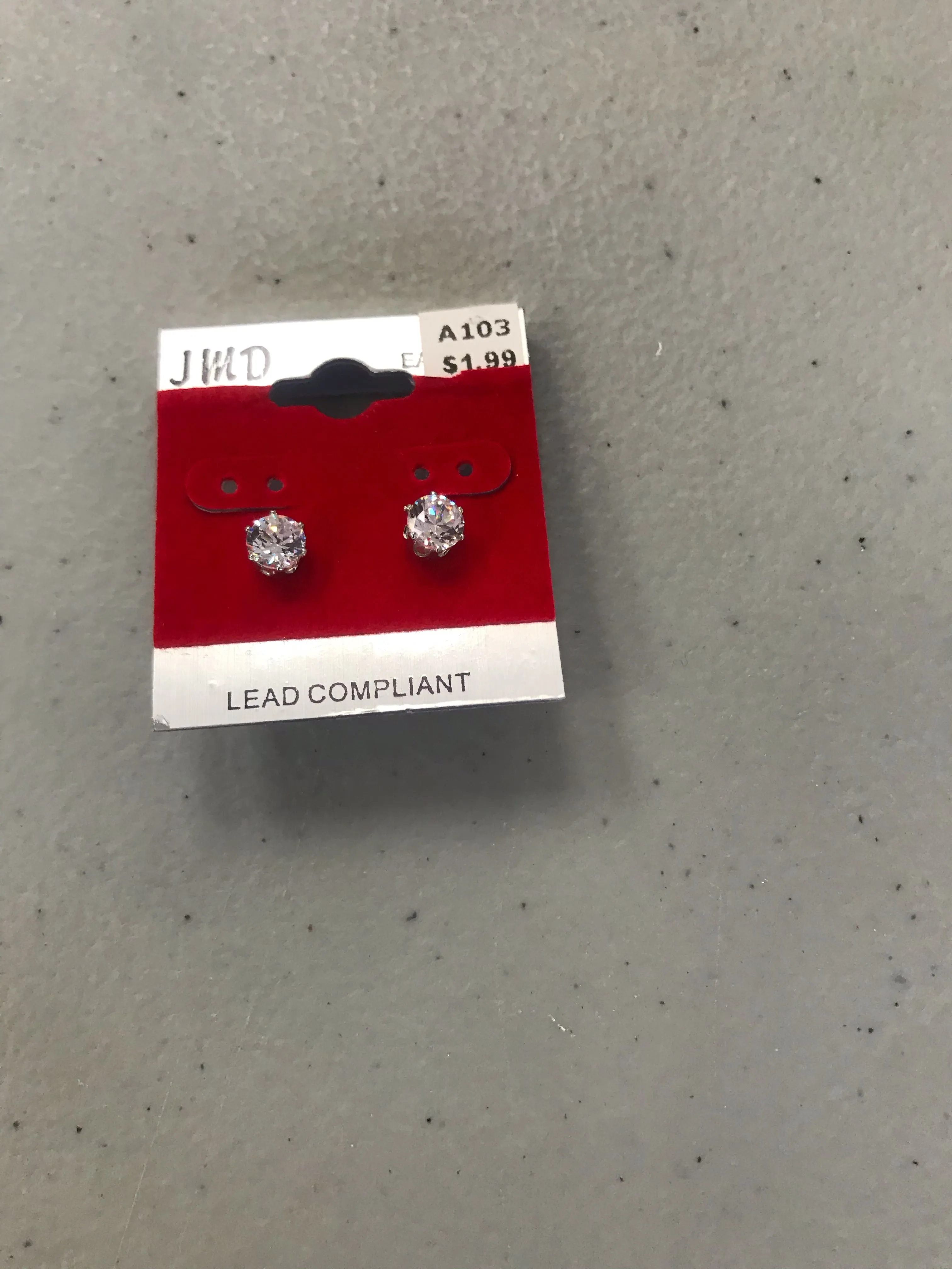 Unisex Stud Earrings Silver Back