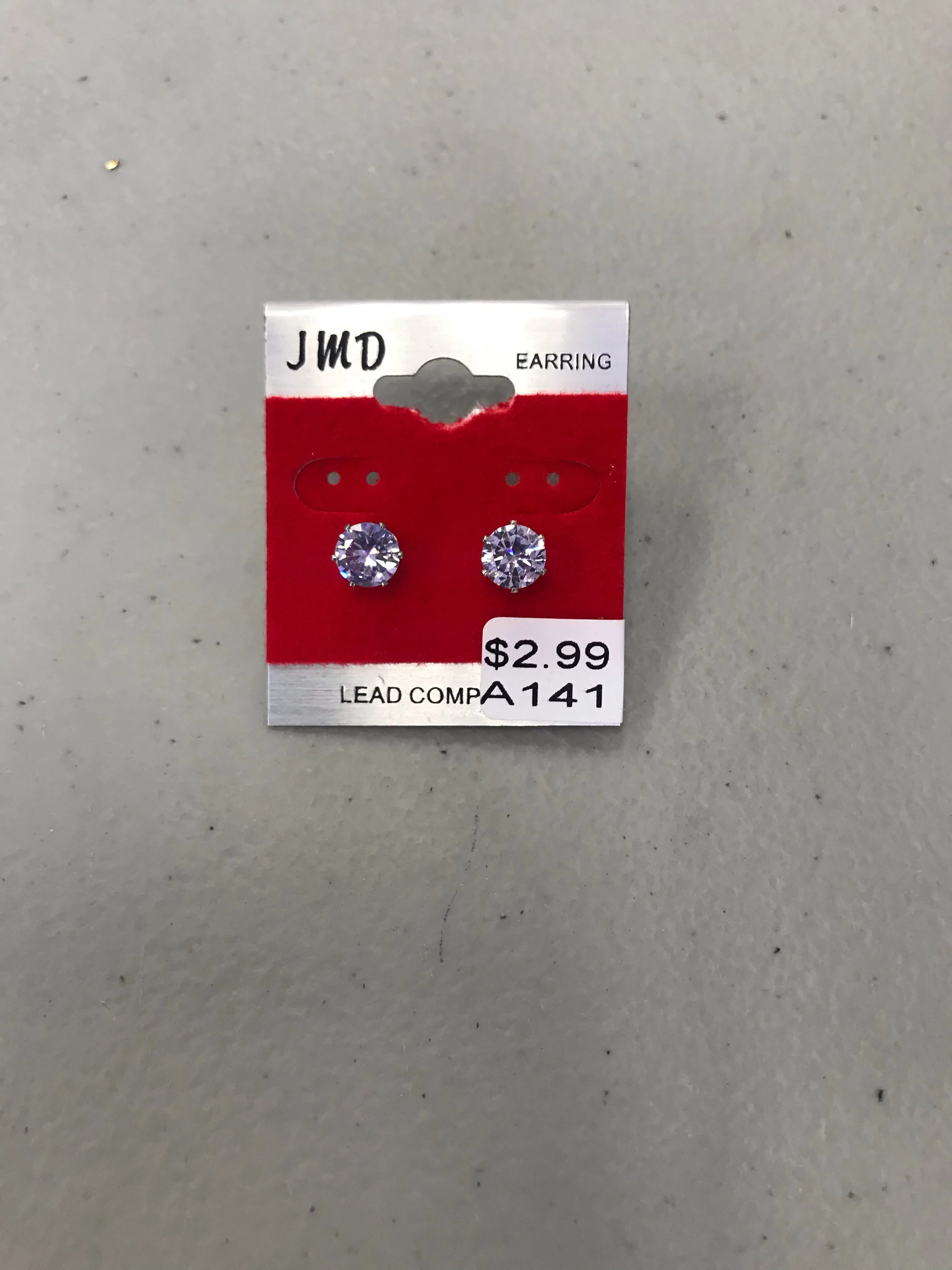 Unisex Stud Earrings Silver Back