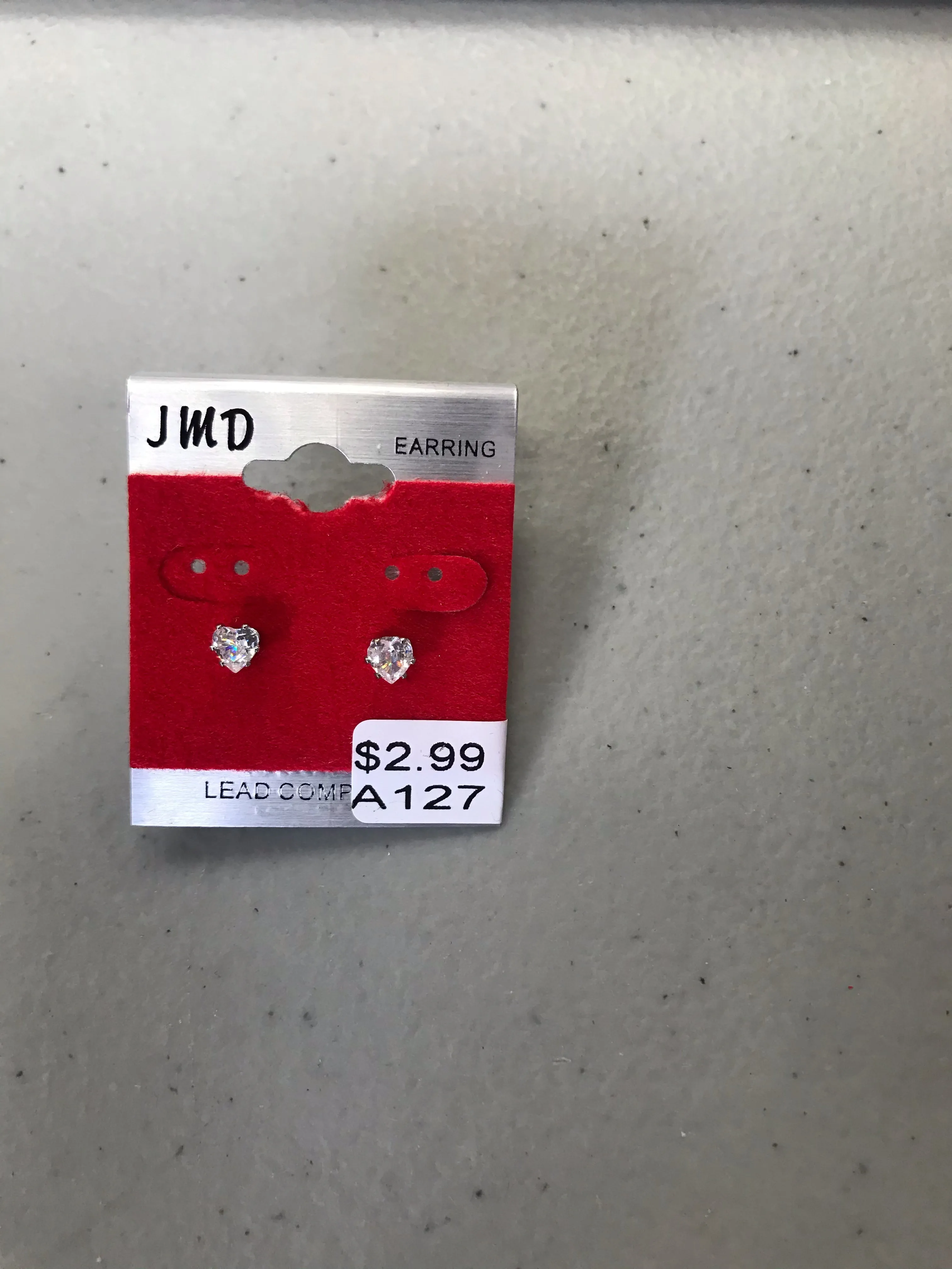Unisex Stud Earrings Silver Back