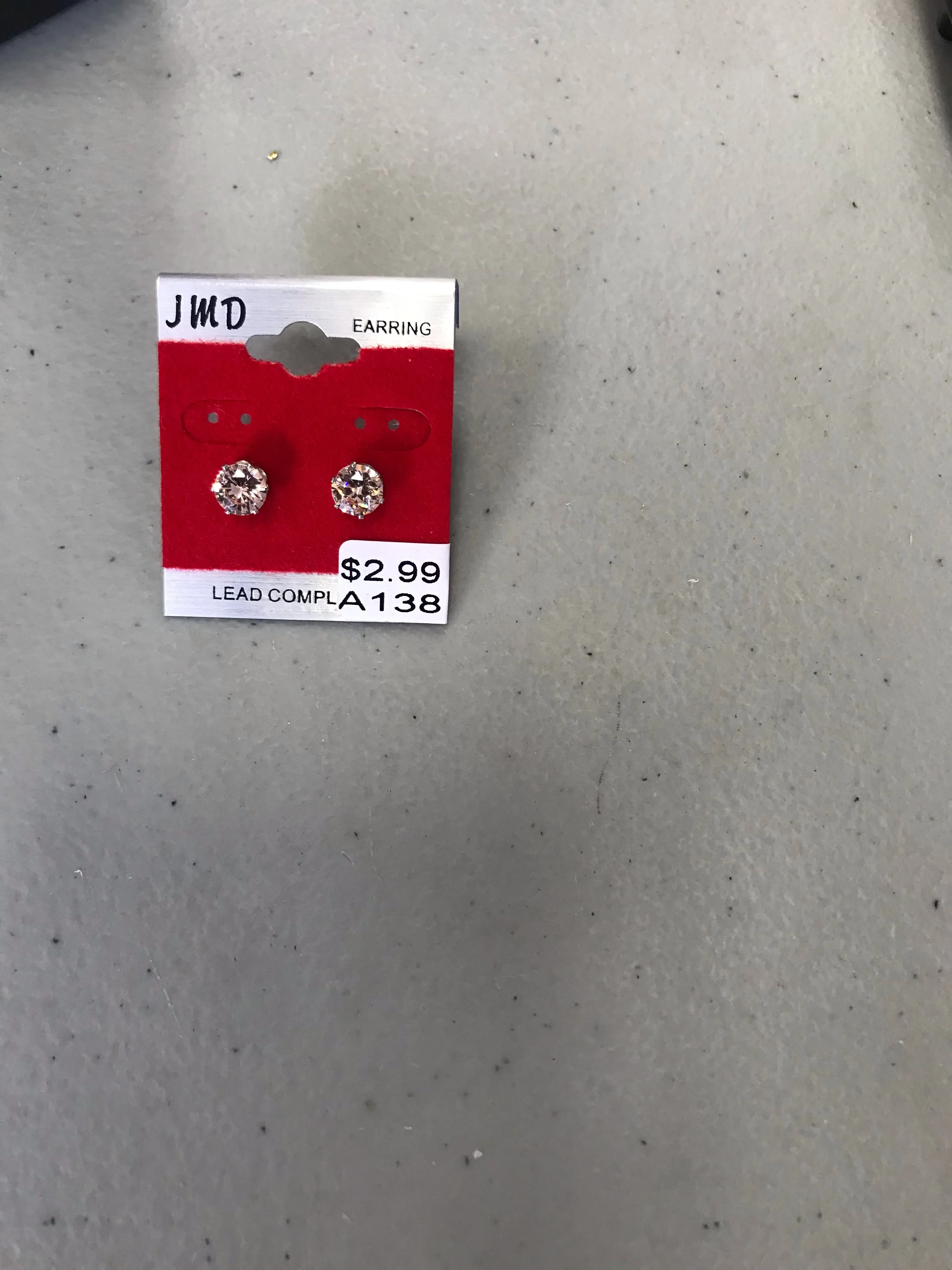 Unisex Stud Earrings Silver Back