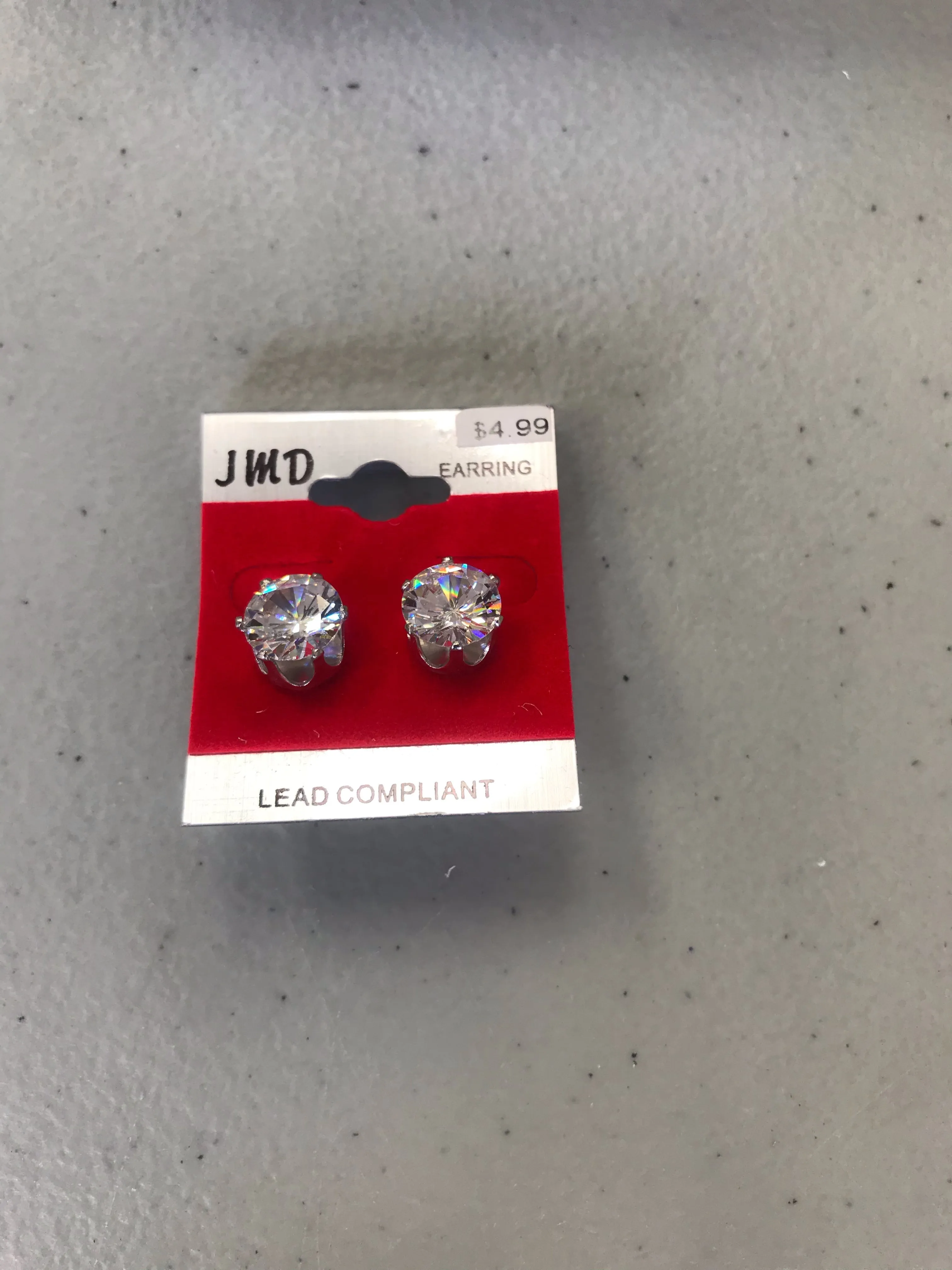 Unisex Stud Earrings Silver Back