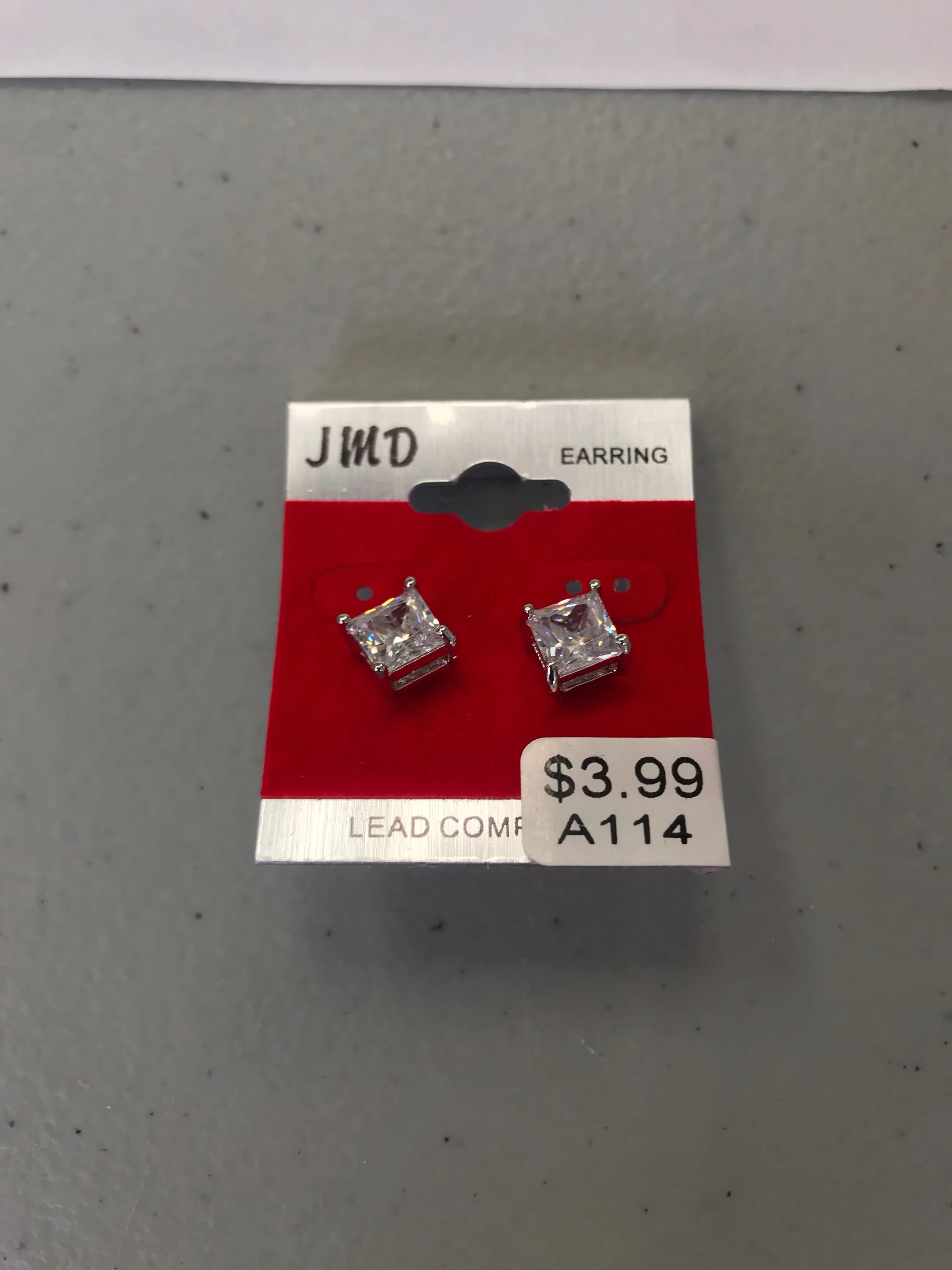 Unisex Stud Earrings Silver Back