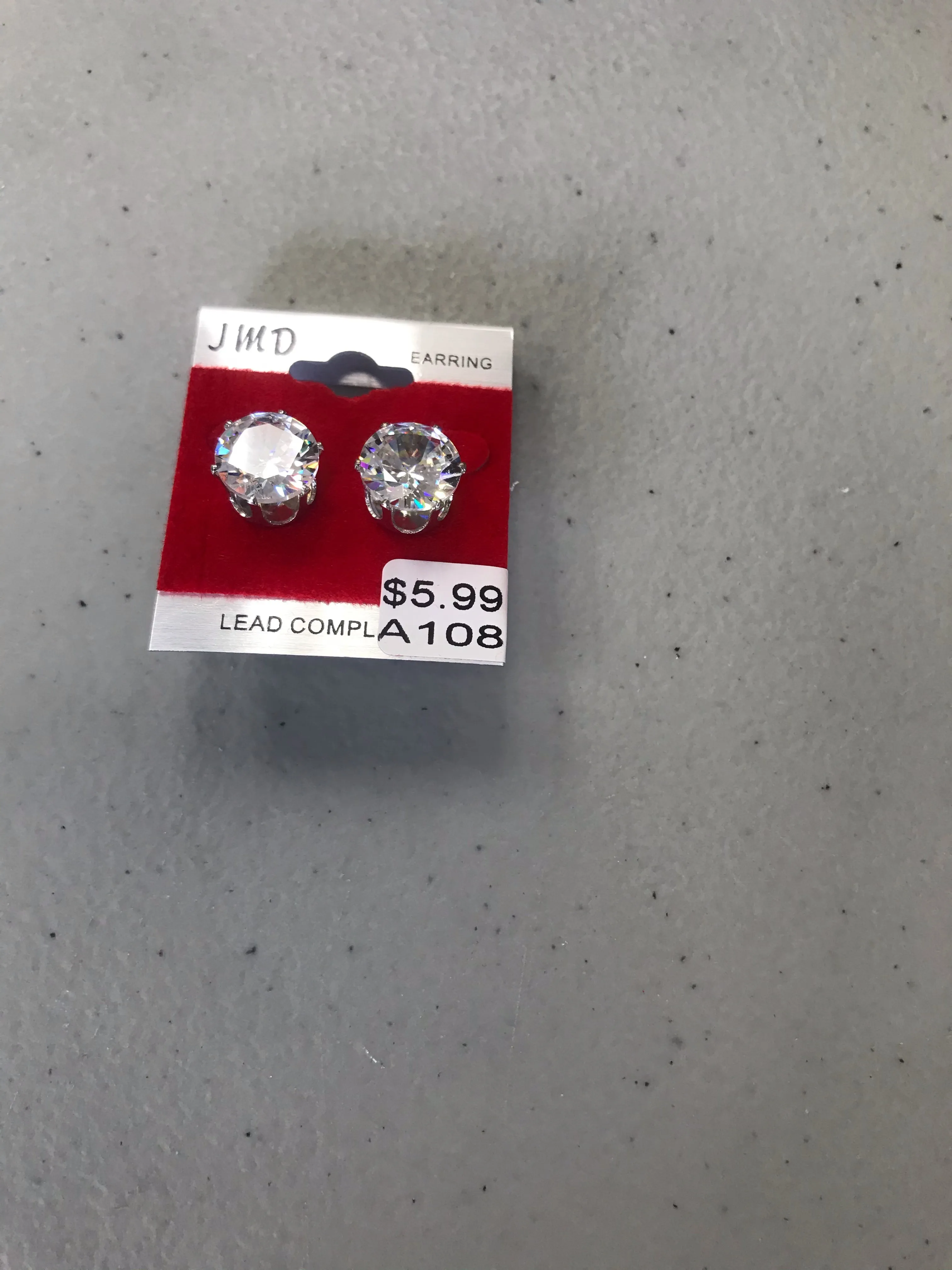 Unisex Stud Earrings Silver Back