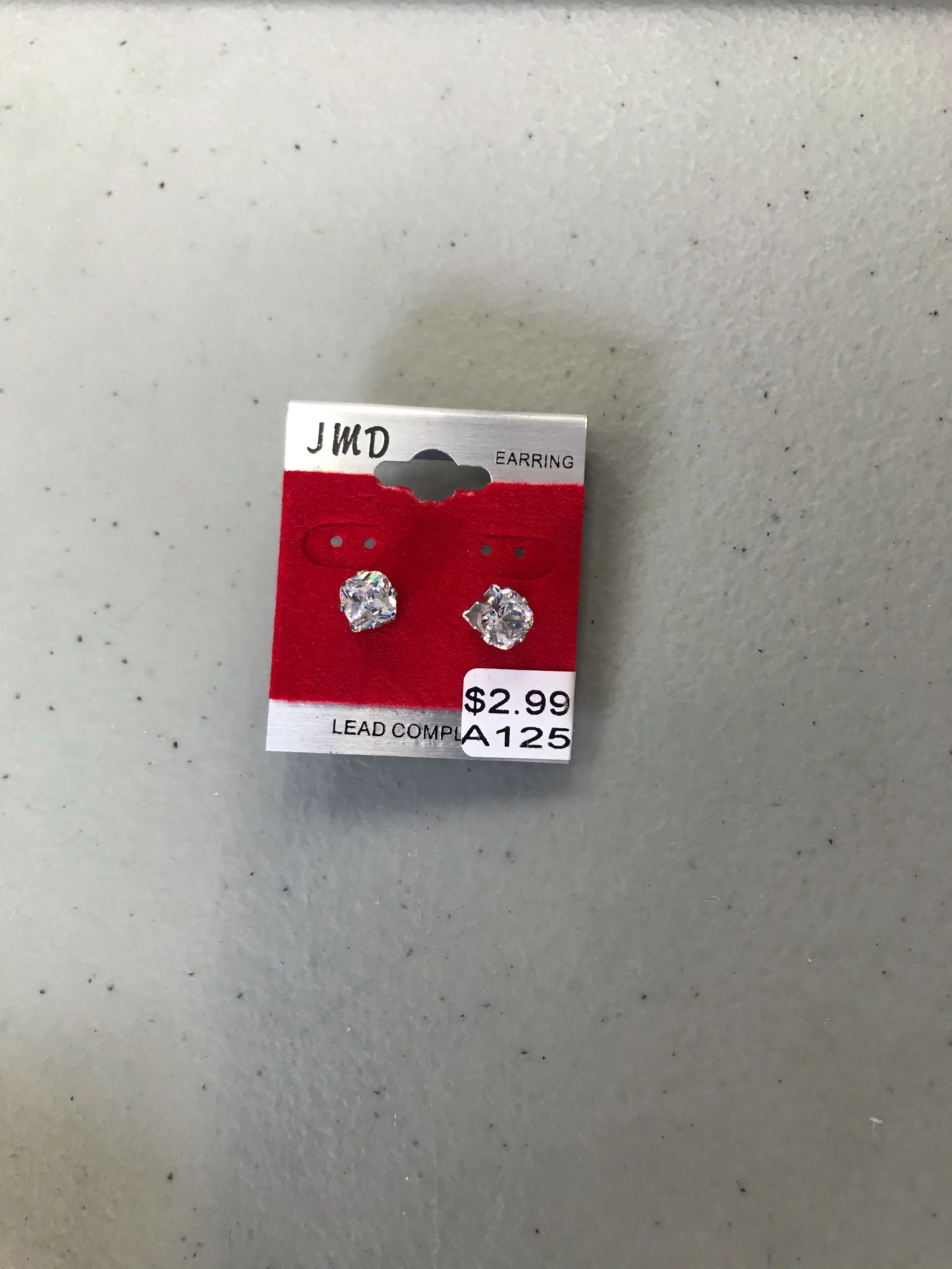 Unisex Stud Earrings Silver Back
