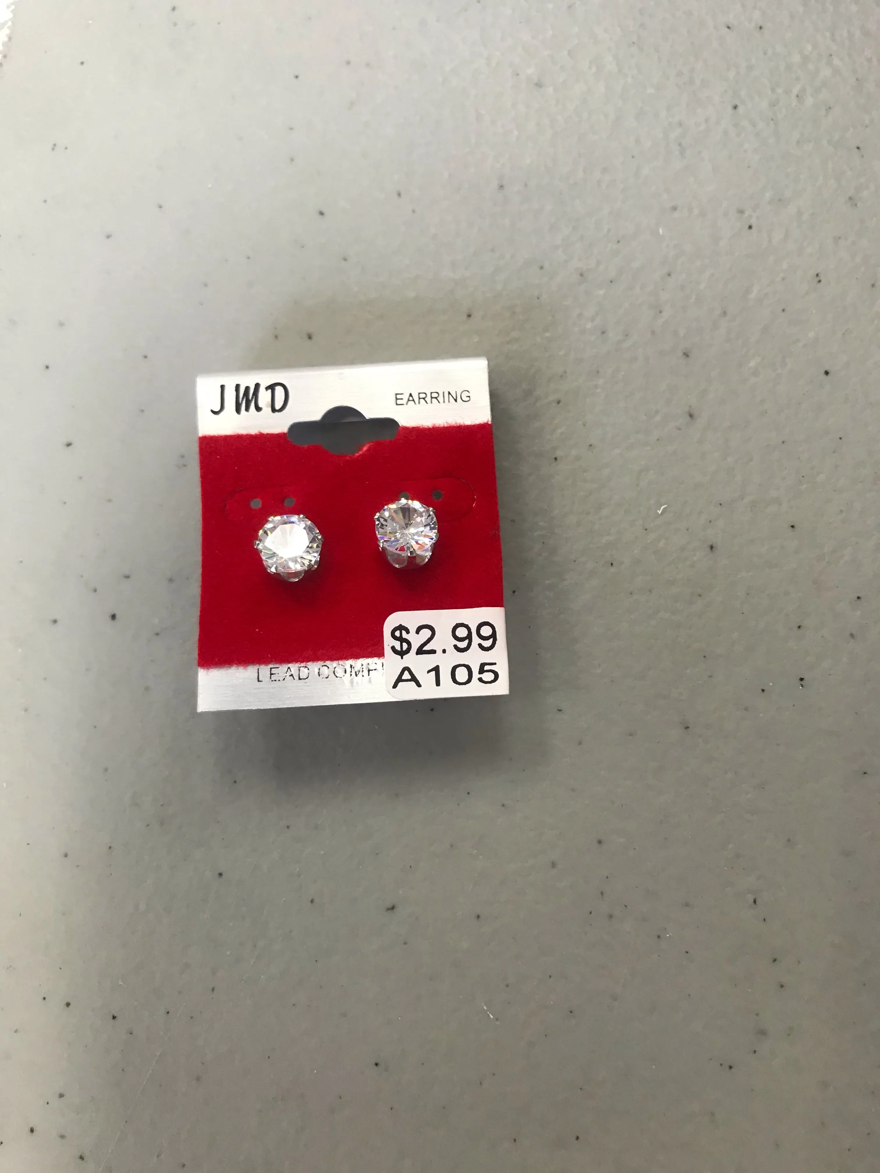 Unisex Stud Earrings Silver Back
