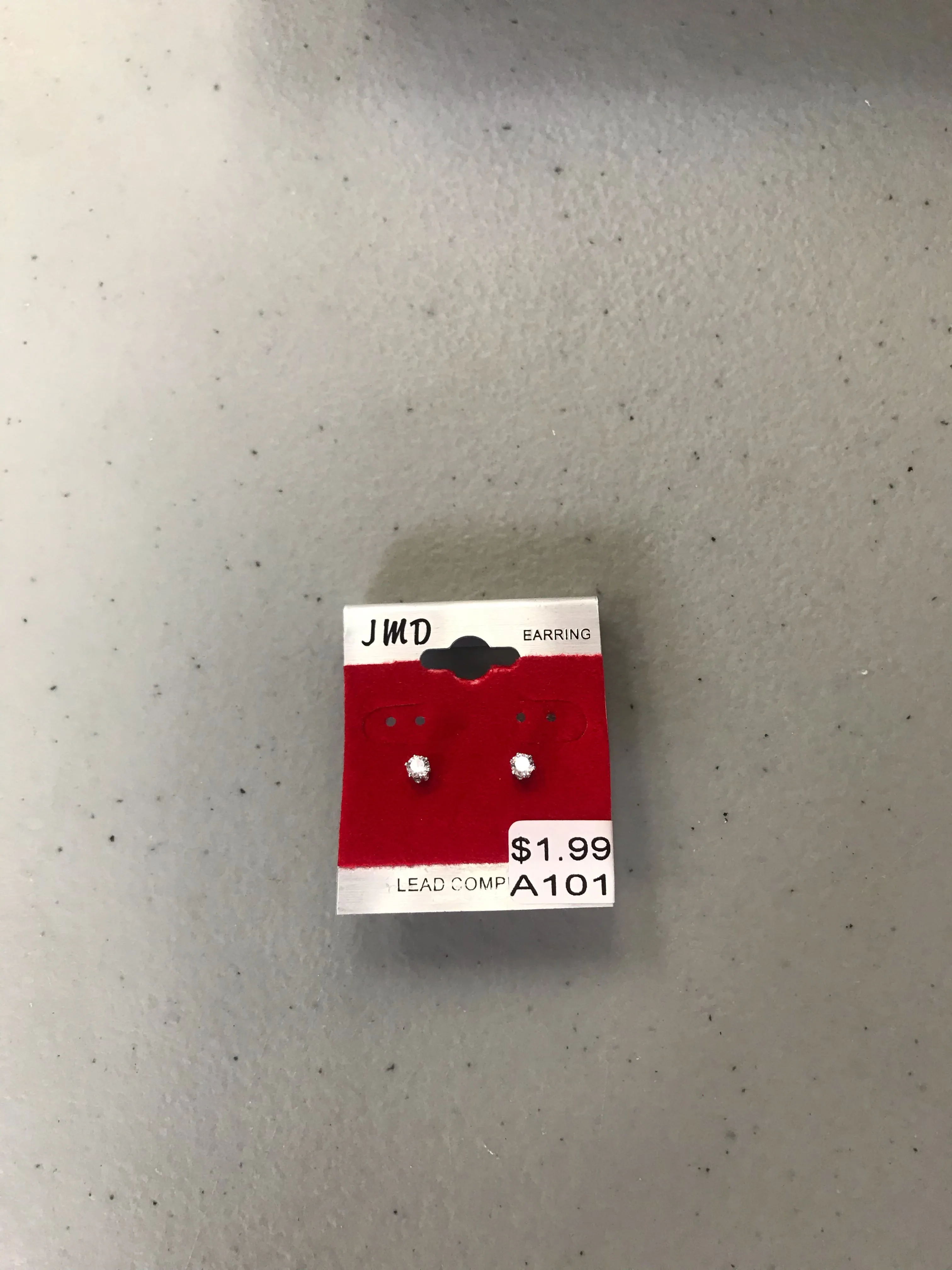 Unisex Stud Earrings Silver Back