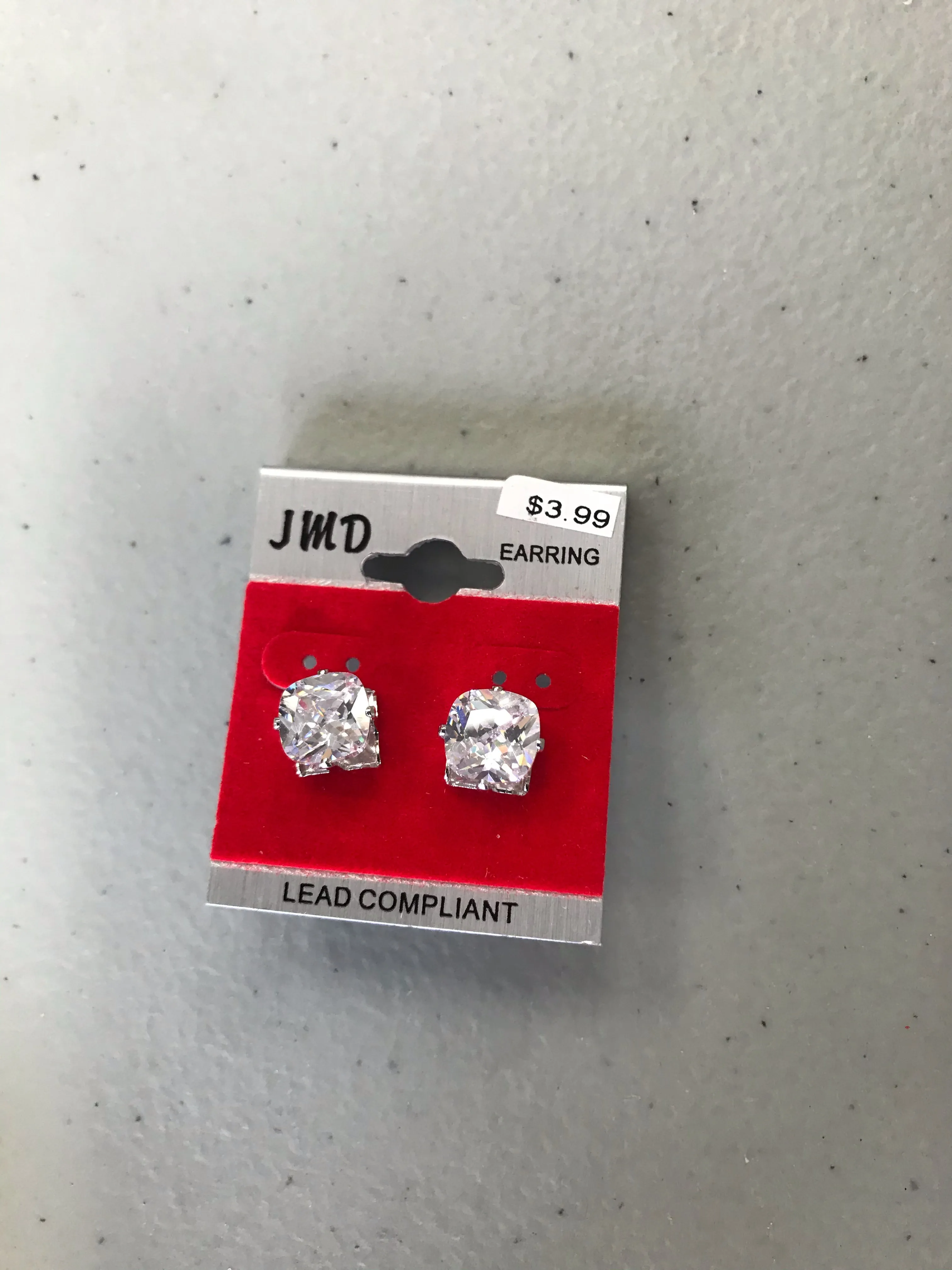 Unisex Stud Earrings Silver Back