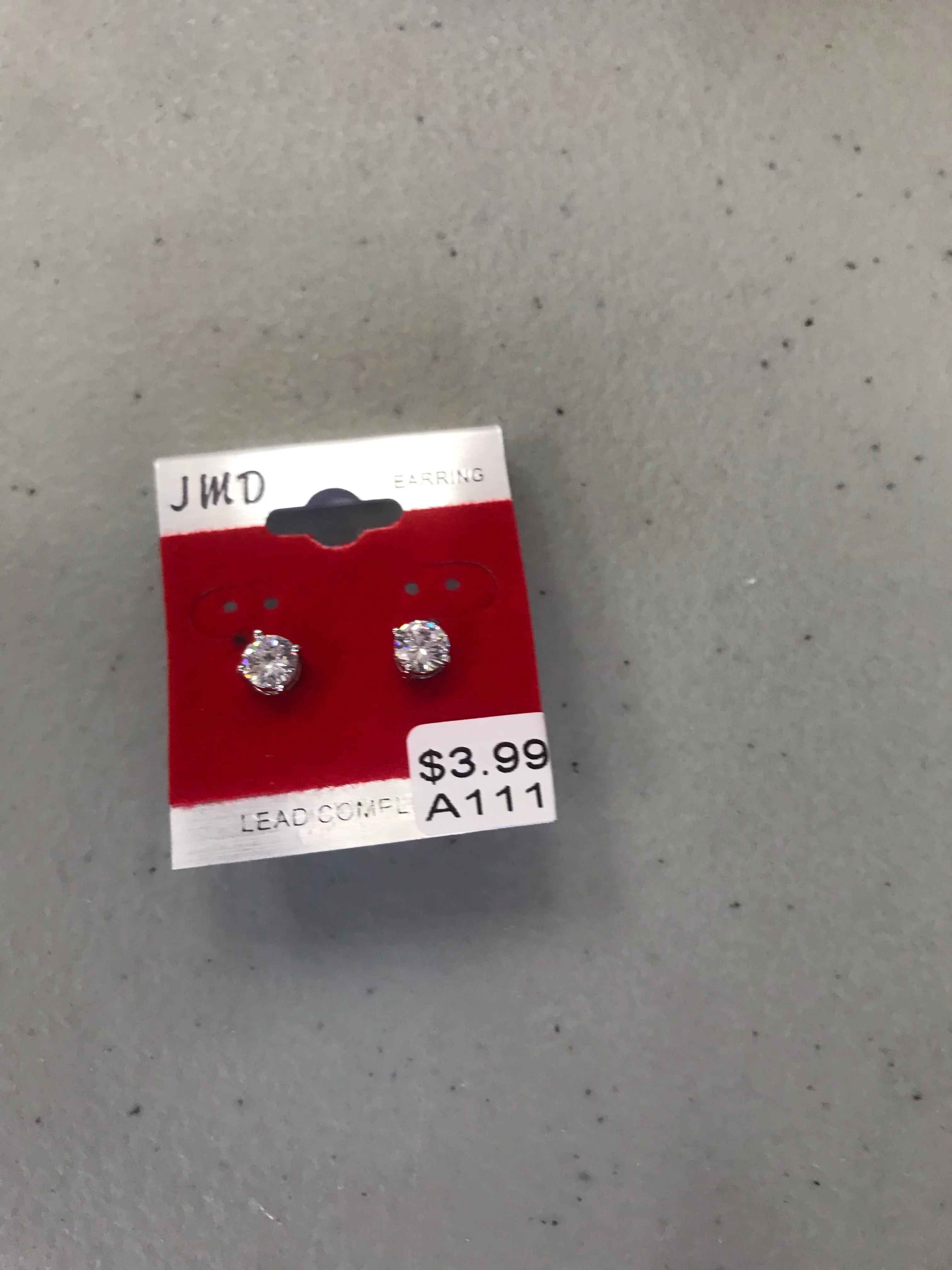 Unisex Stud Earrings Silver Back