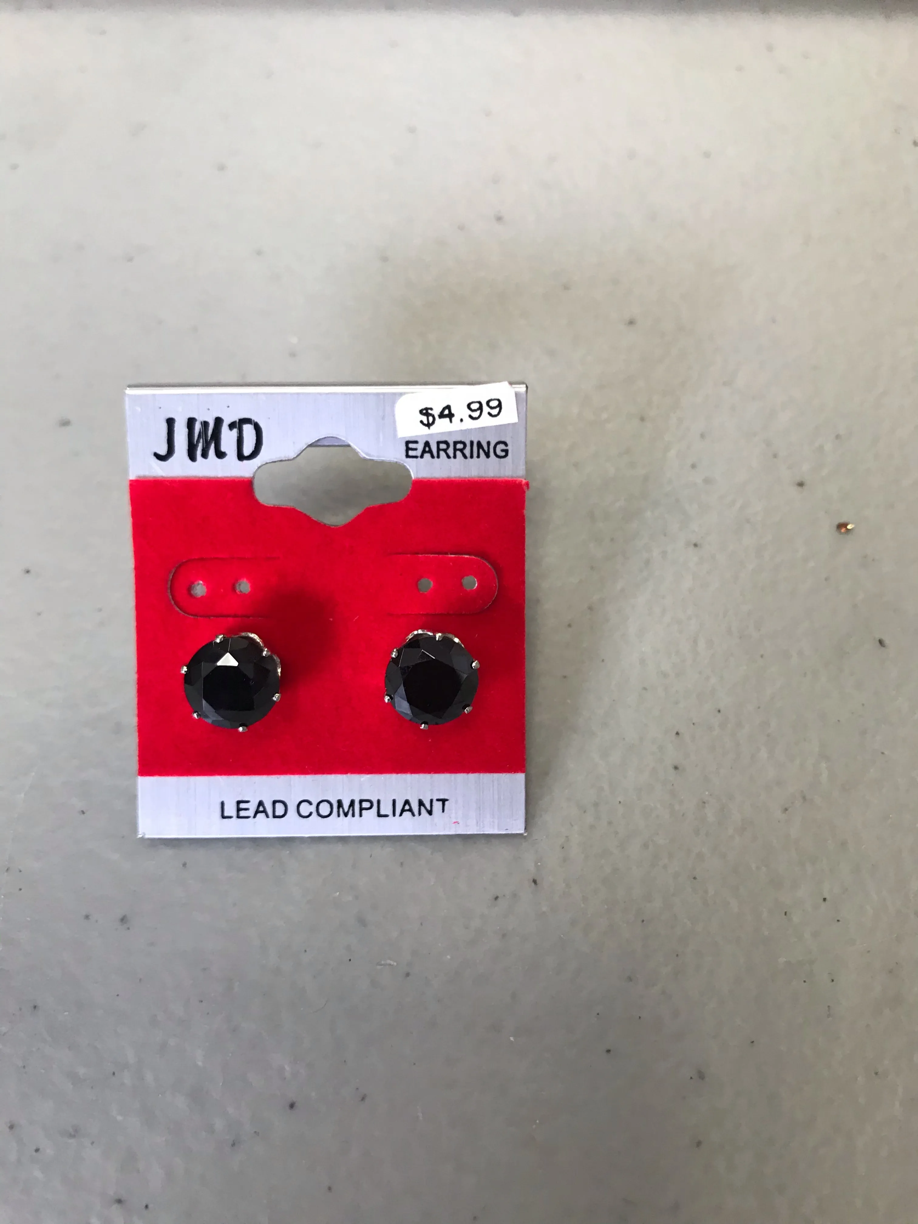 Unisex Stud Earrings Silver Back