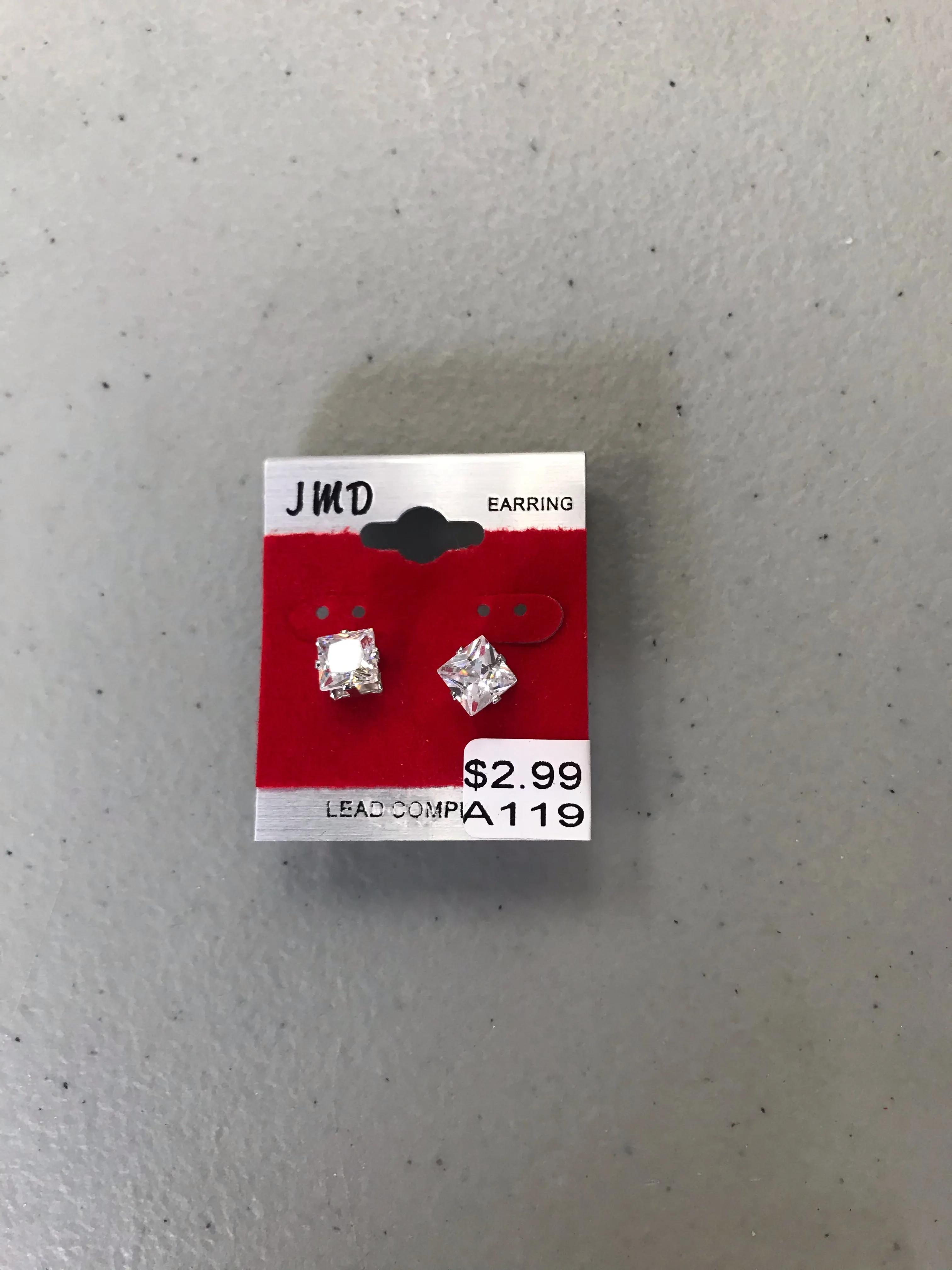 Unisex Stud Earrings Silver Back