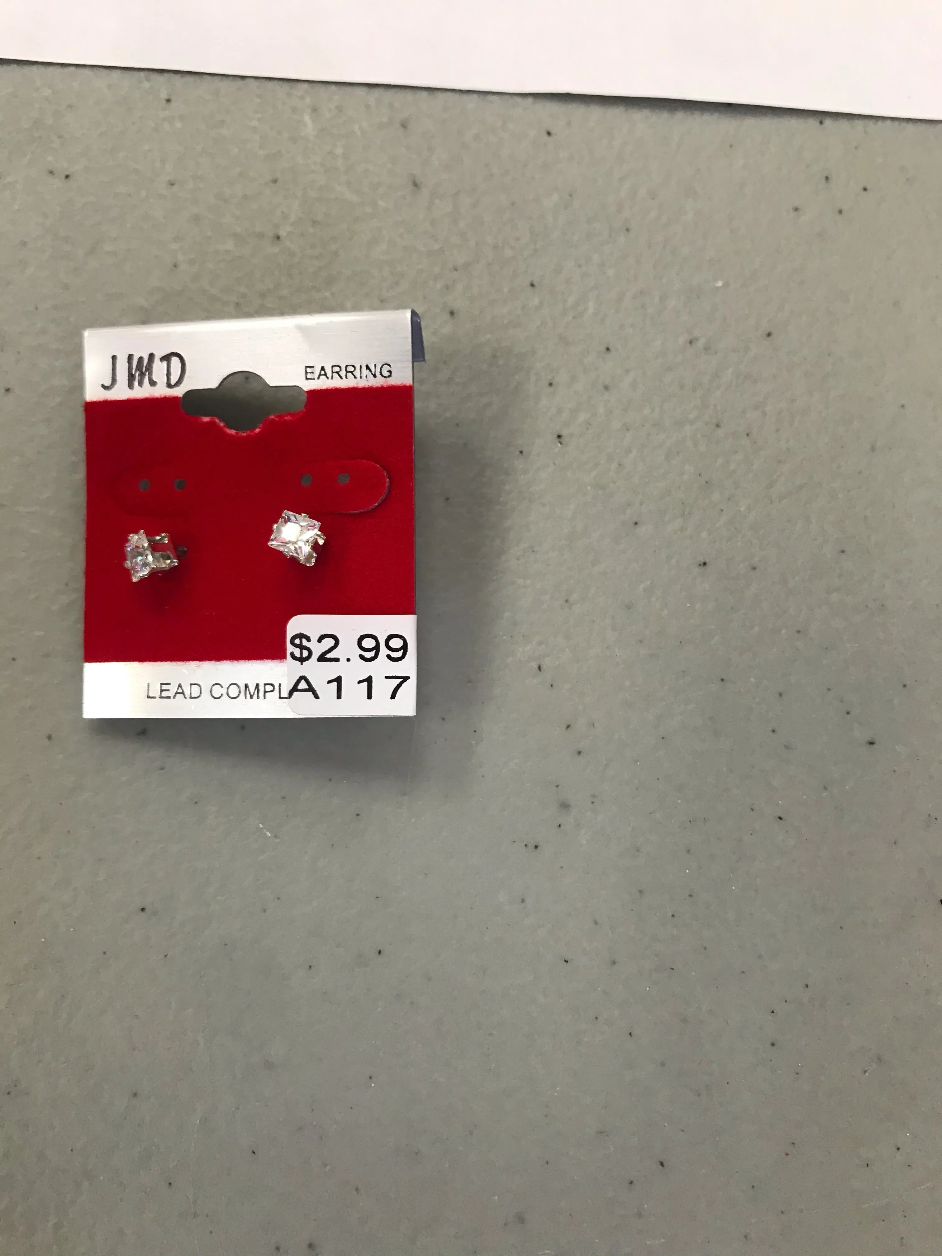 Unisex Stud Earrings Silver Back
