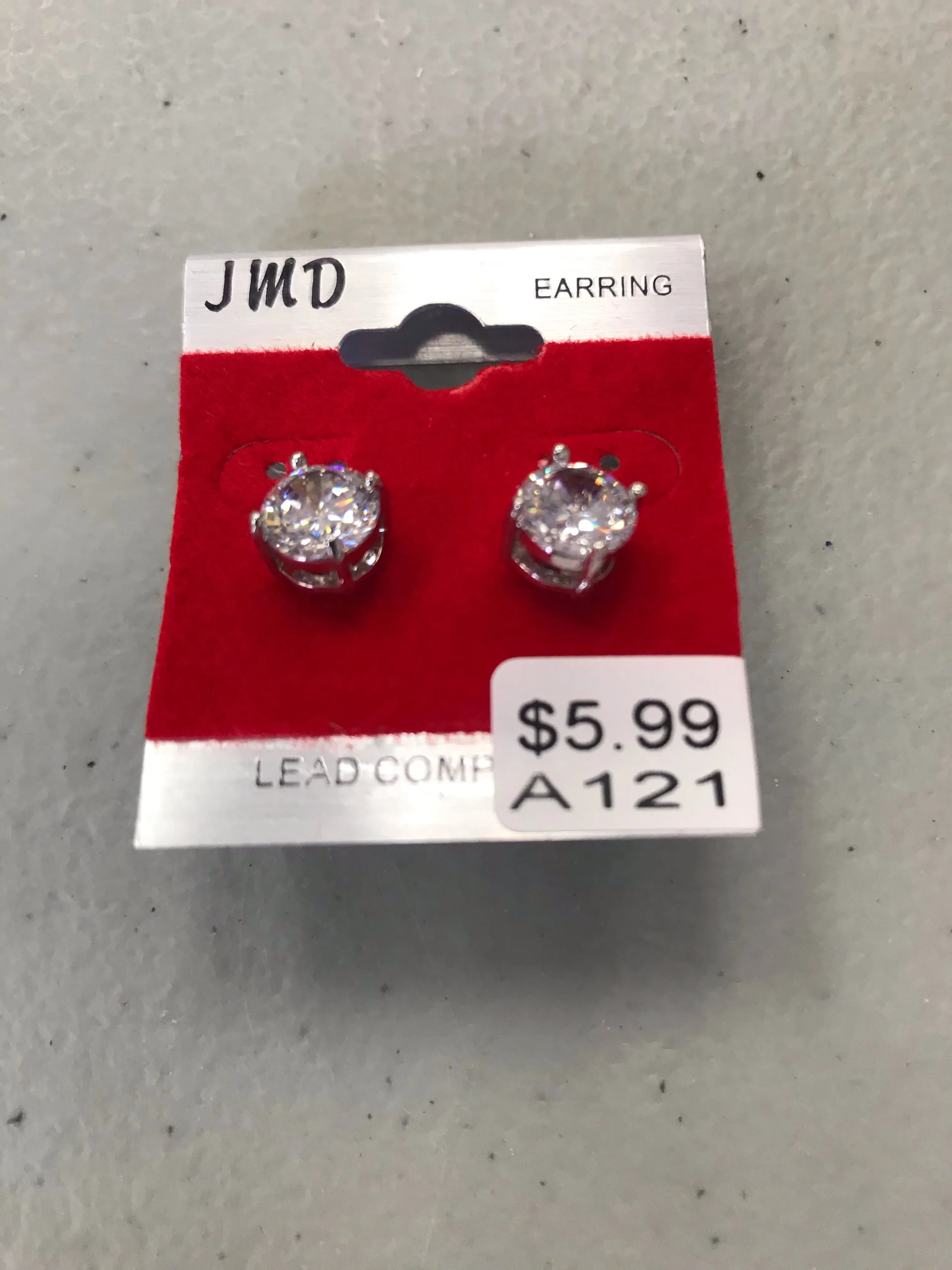 Unisex Stud Earrings Silver Back