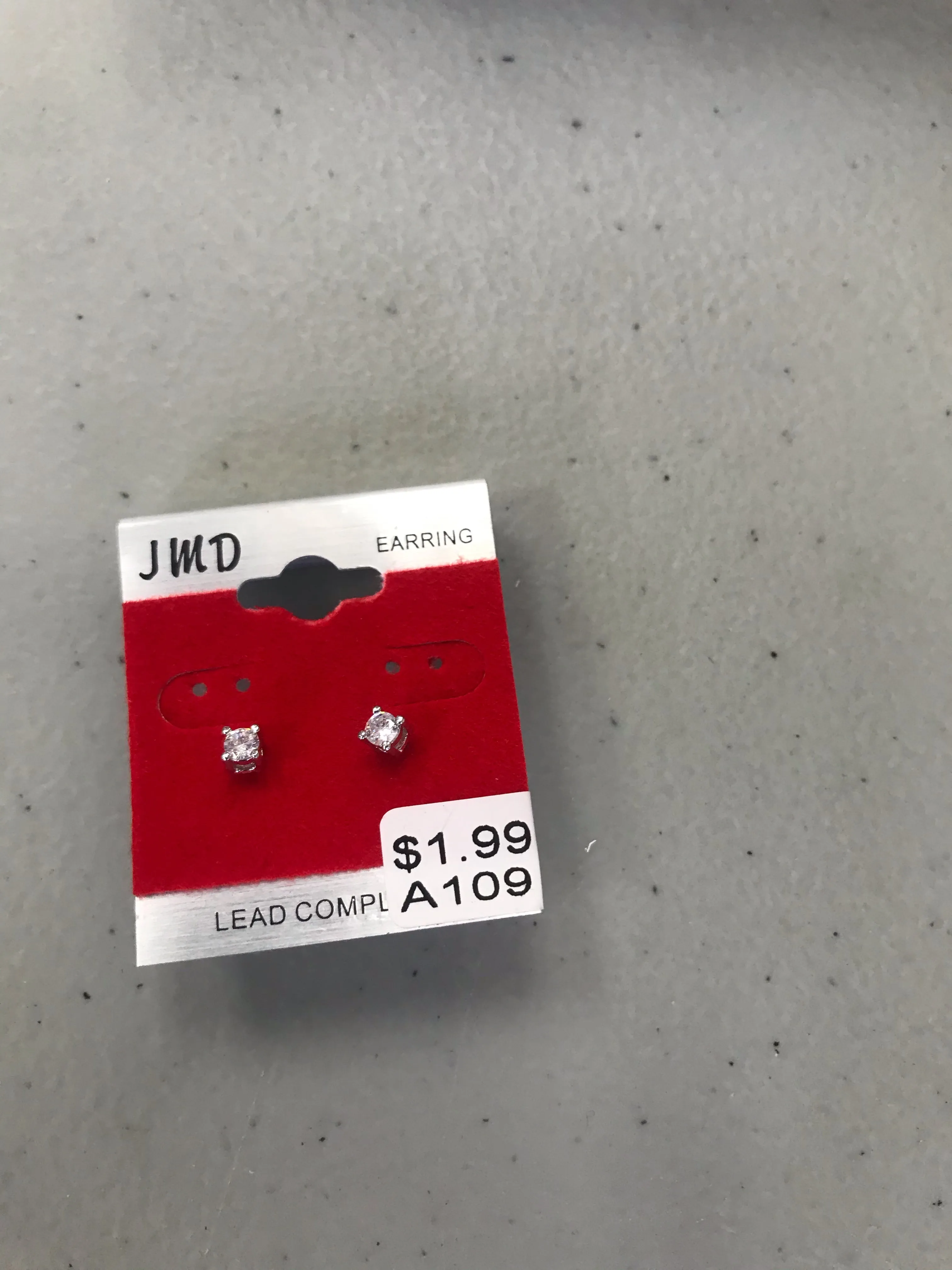 Unisex Stud Earrings Silver Back
