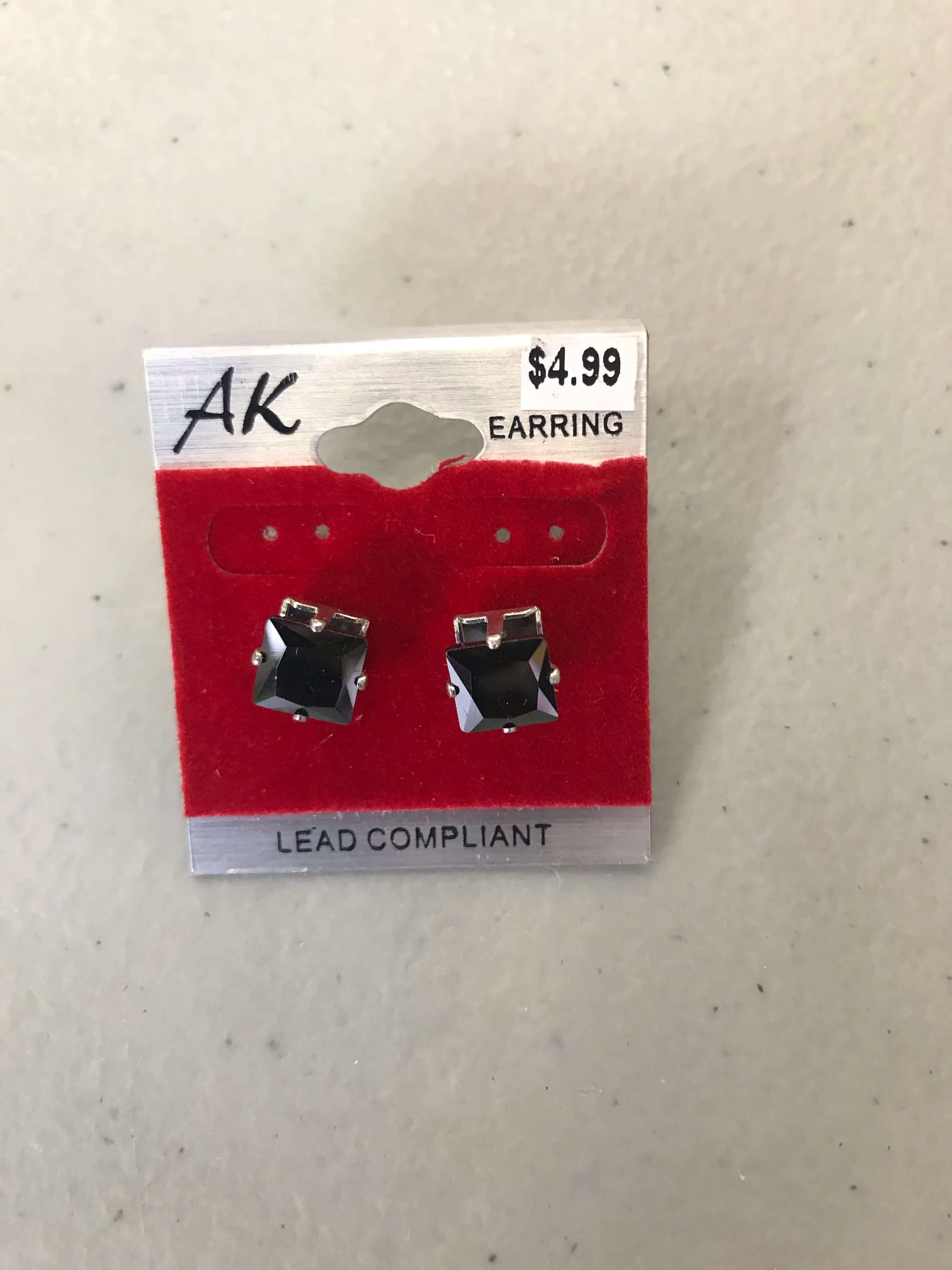 Unisex Stud Earrings Silver Back