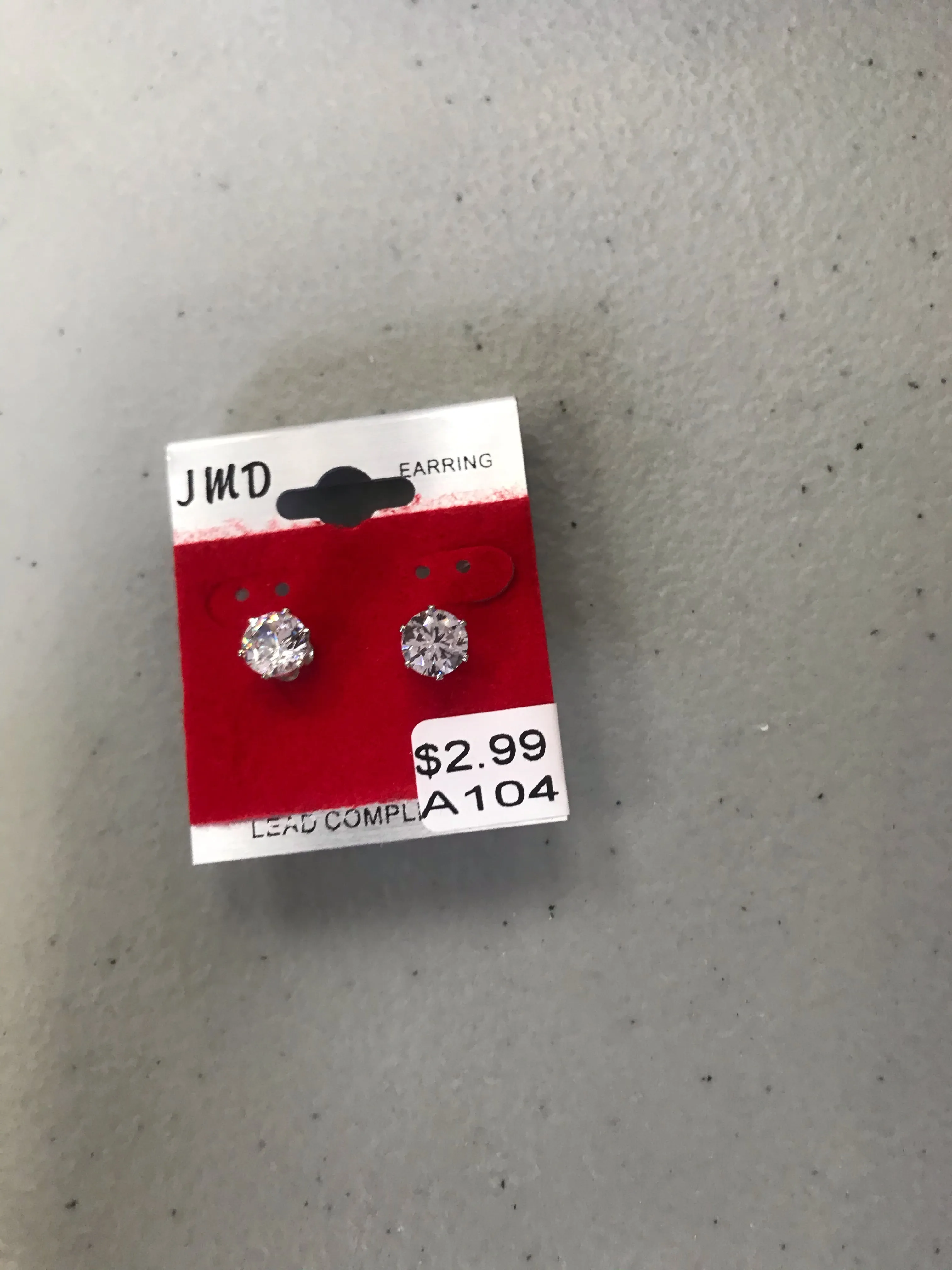 Unisex Stud Earrings Silver Back