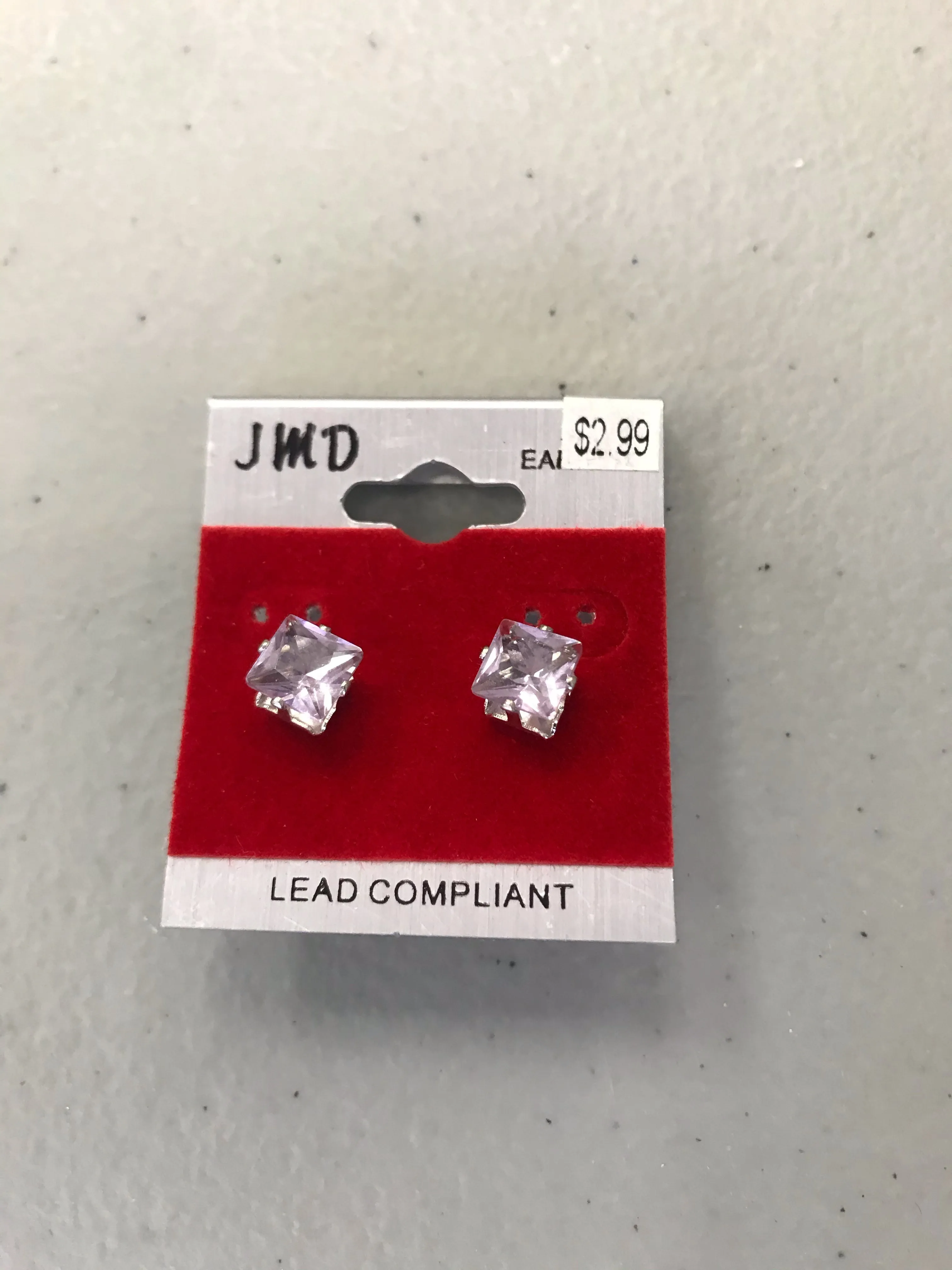 Unisex Stud Earrings Silver Back