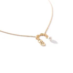 Waterfall and pearl Chain Necklace