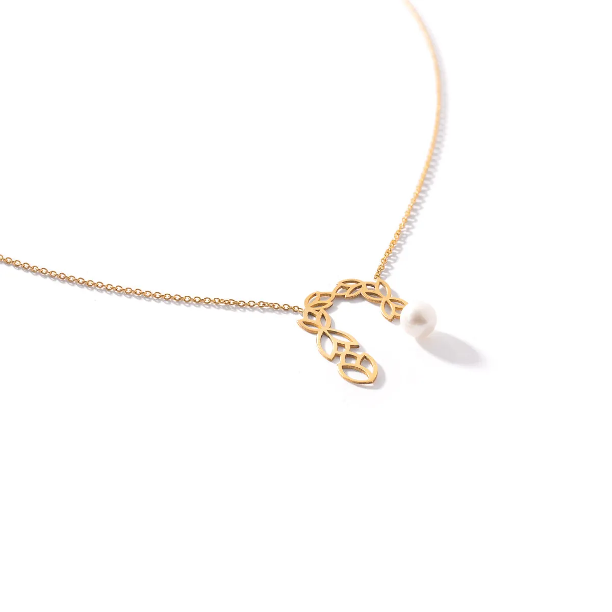 Waterfall and pearl Chain Necklace