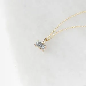 White Sapphire Baguette Cut Necklace