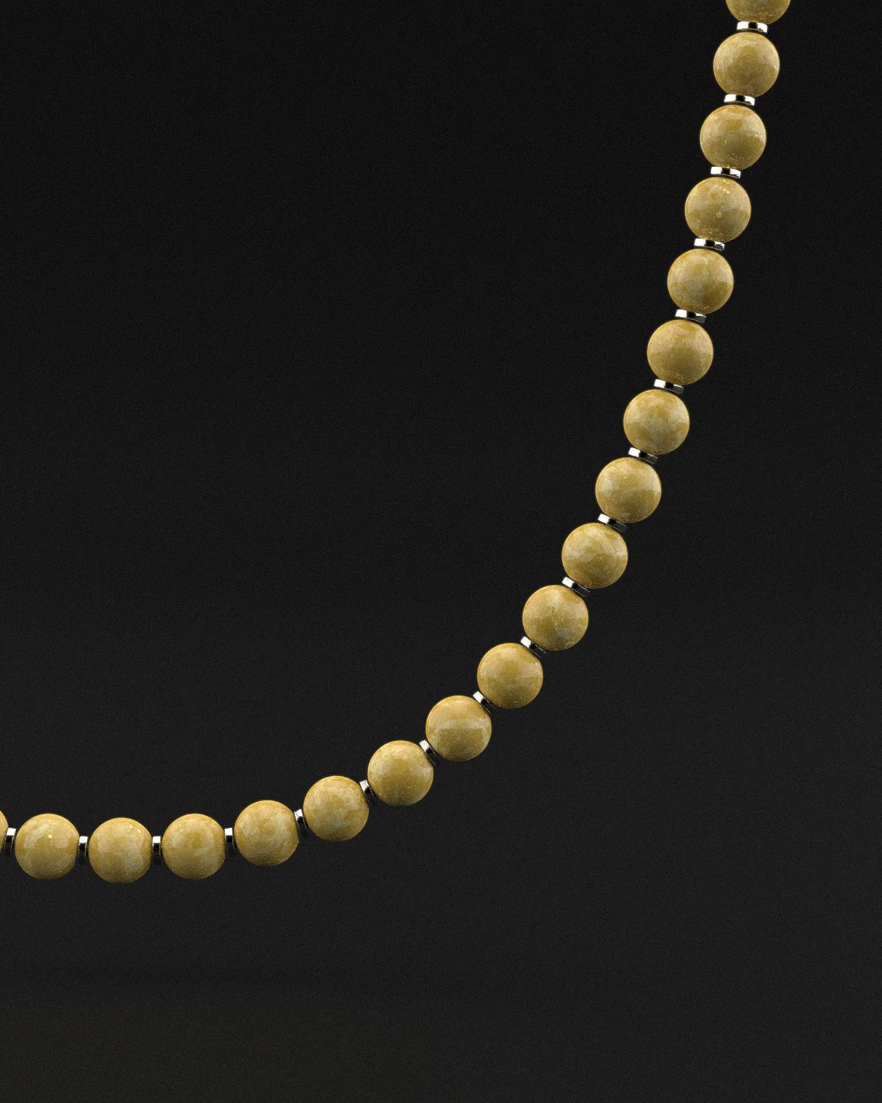 Yellow Jade Necklace 8mm | Prayer