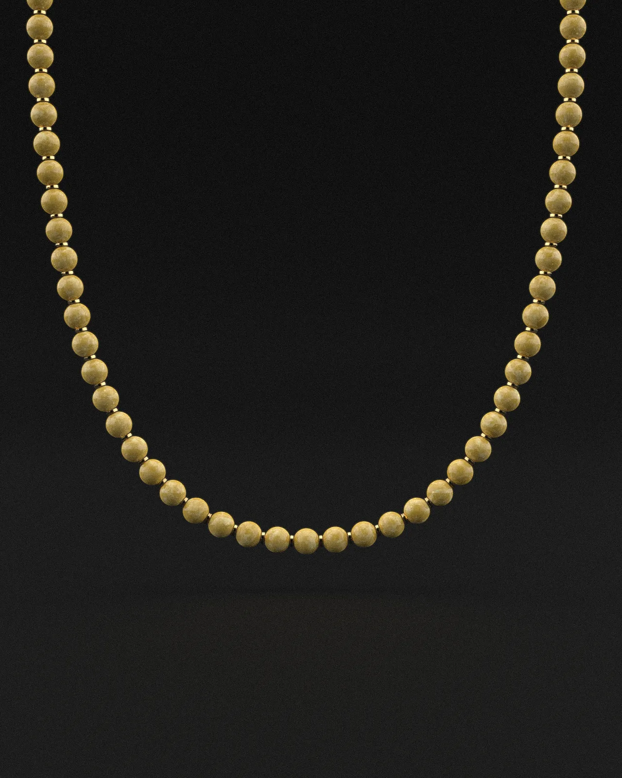 Yellow Jade Necklace 8mm | Prayer