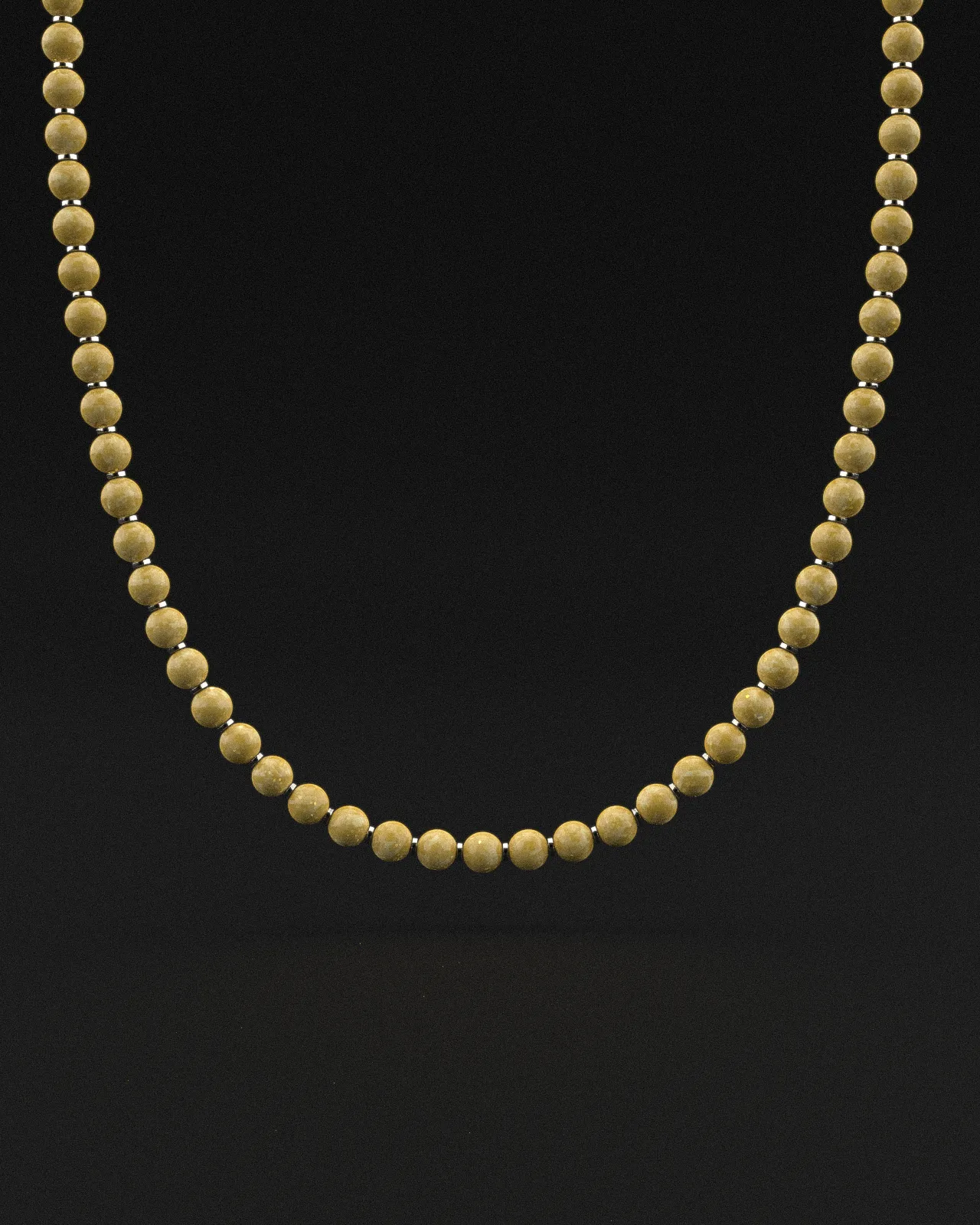 Yellow Jade Necklace 8mm | Prayer