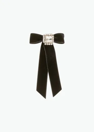 Zelina Bow Barrette -- Black