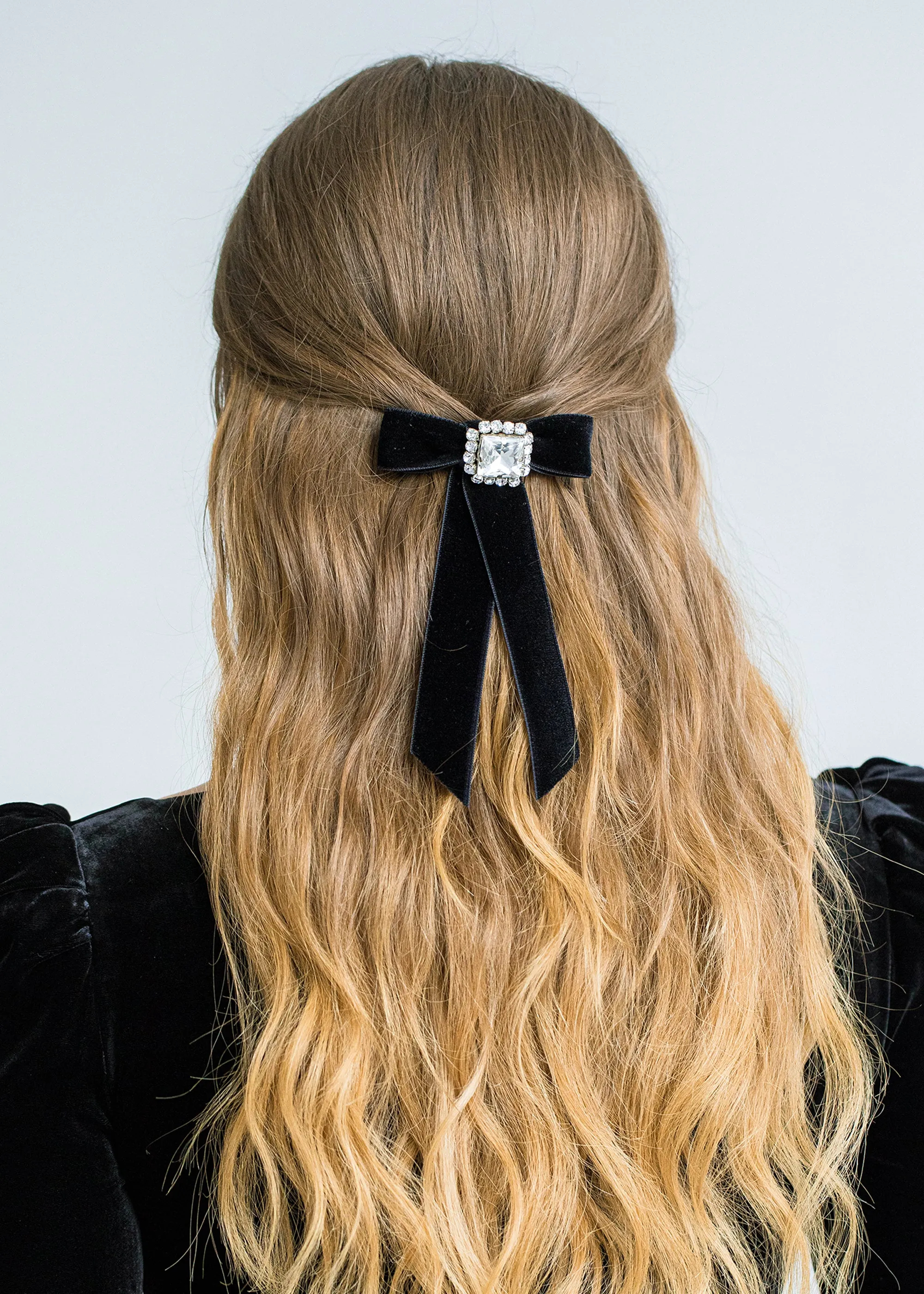 Zelina Bow Barrette -- Black